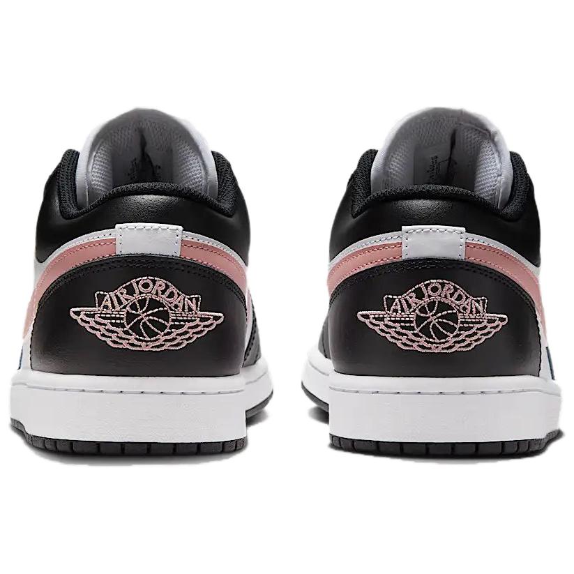 Air Jordan 1 Low Black Rust Pink Unisex Sneakers White 553558-165