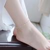 Silver-Plated Fashionable Road Beads Anklet for Women - Cold Style, Trendy Design, Couple's Temperament, Round Beads Niche Bracelet