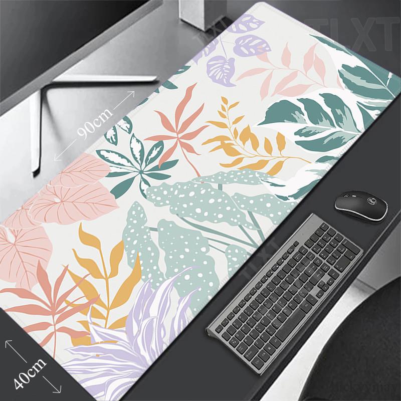 Tropical Plants Large Mouse Pad Green Leaves Gaming Mousepad Big Keyboard Rug Mouse Mats Rubber Desk Mat XXL Mousepads