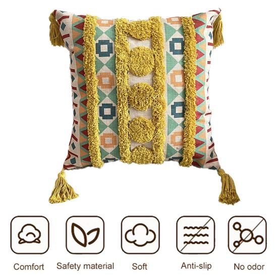 45x45 см тафтинговая наволочка с кисточками в богемном этническом стиле с геометрической застежкой-молнией хлопковый диван украшение для спальни наволочка