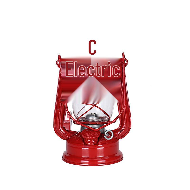 Vintage Iron Hurricane Lantern: Outdoor Kerosene Lamp & Decorative Light for Camping