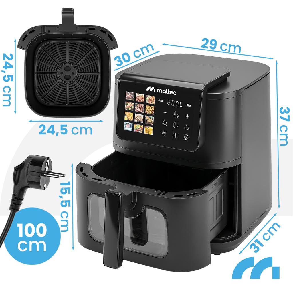 Maltec Airfryer 2000W-8Lb Large Window Air Fryer