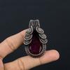 Рубиновый кулон Ювелирные изделия из драгоценных камней, Кулон ручной работы, обернутый медной проволокой 999 пробы, Ювелирные изделия новейшего дизайна