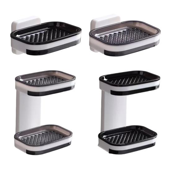 Мыльница Двухслойная Мыльница для душа с Сильной Присоской Легко Устанавливается Без Сверления Настенная Мыльница