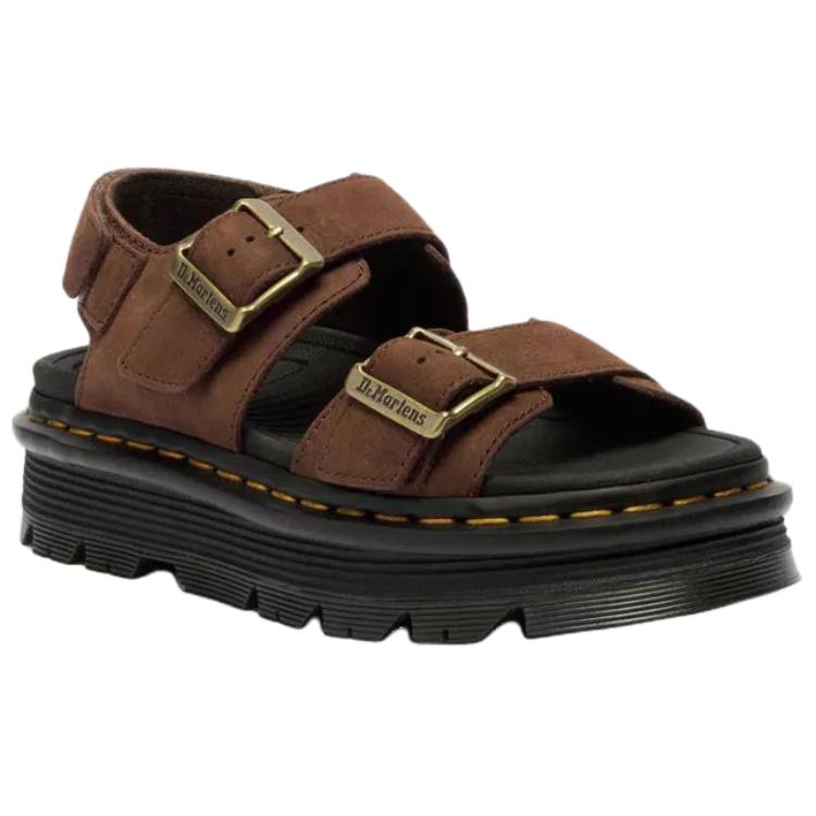 Dr. Martens Замшевые Универсальные Винтажные Сандалии на Одной Лямке Женские Сандалии Коричневые 42853200
