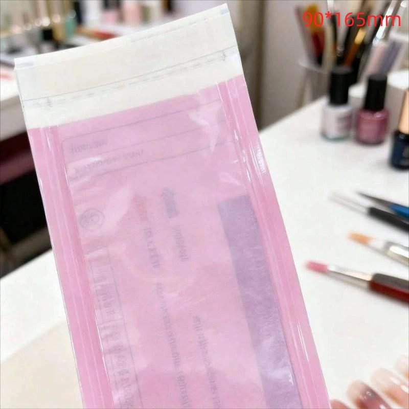100Pcs Disposable Nail Sterilizing Bags Hygienic Sealed Storage Pouches for Professional Nail Salons Home Manicure Care