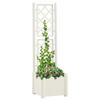 Planter with Trellis - VIDAXL - 43x43x142 Cm - White - Polypropylene - Frost and UV Resistant