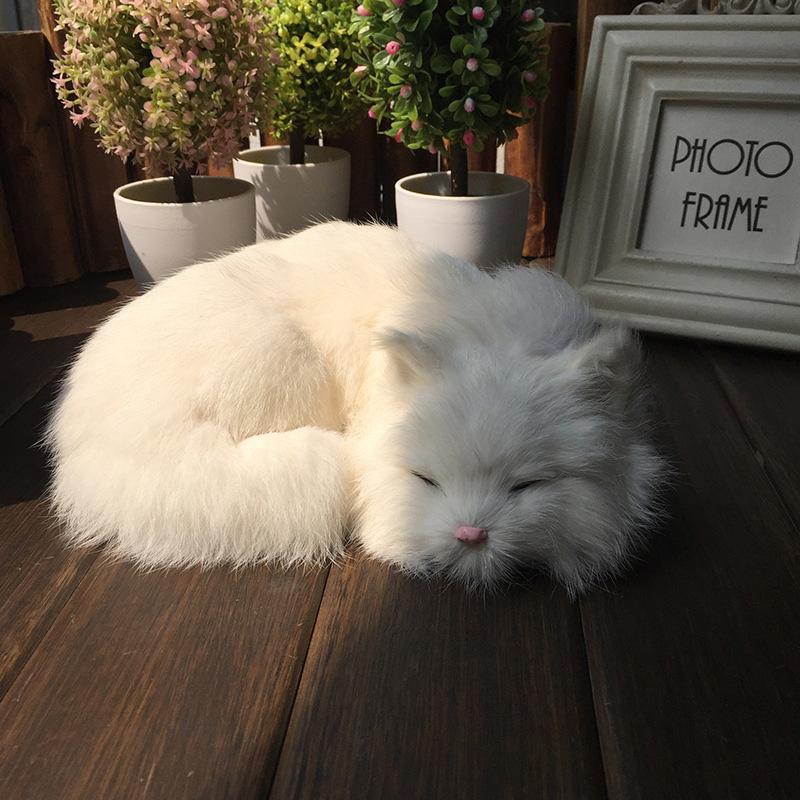 Спящий кот, реалистичные милые плюшевые игрушки, куклы-кошки, реалистичные украшения для котят, креативный декор для офиса и дома, поделки