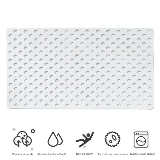 Bath Tub Shower Mat with Suction Cups Non-Slip Large Drainage Holes Design Wear Resistant