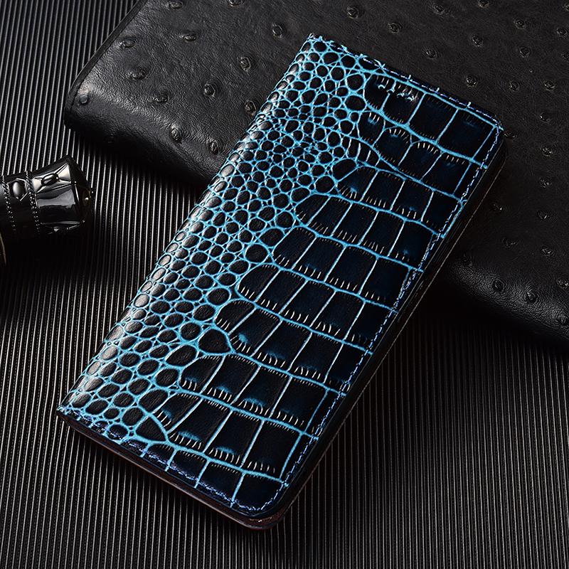 Crocodile Pattern Genuine Leather Flip Case for Apple iPhone 15 Pro Max / 15Pro Plus Business Retro Book Style Wallet Cover