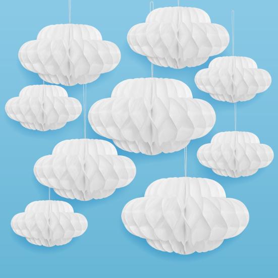 Облако, подвесное украшение в виде сот, 3D искусственные облака, украшения в виде сот для свадьбы, дня рождения, детской комнаты, декора детского душа