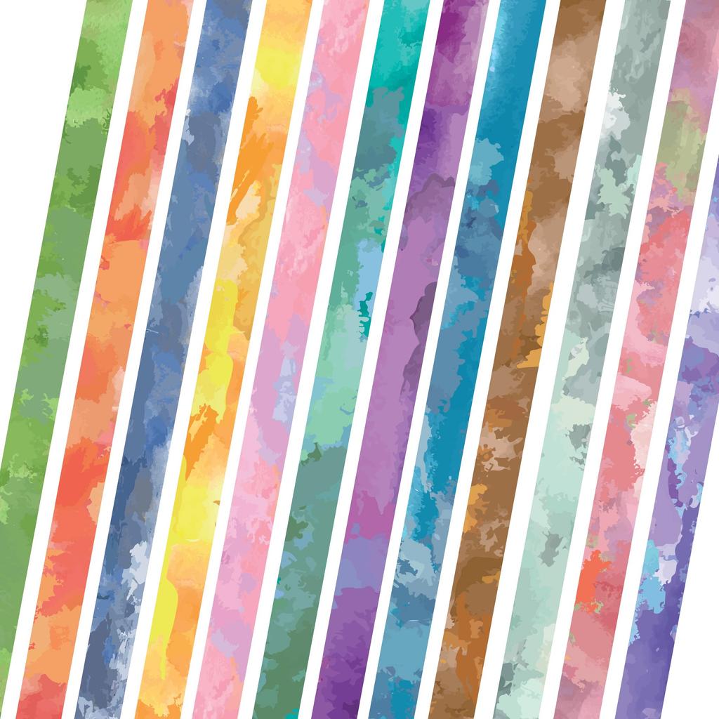 YUBX Masking Watercolor Washi Tape with Pastel Cloud Perfect for DIY Gift and Gift Decorations Tape, 12-Piece Set, Pattern, Crafts, Journals,