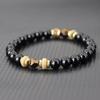 Новый браслет из натурального камня оникса и тигрового глаза для мужчин и женщин, латунные деревянные бусины, браслет-подвеска для пары, 8 мм, бисерный браслет, Pulsera
