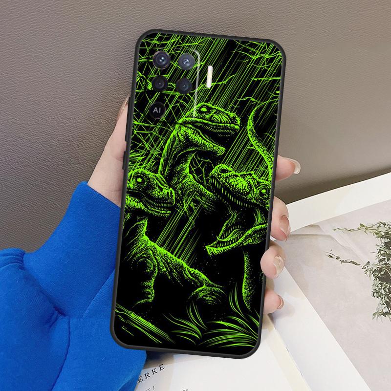 Чехол с динозаврами Юрского периода для Oppo A76 A16 A96 A17 A18 A60 A80 A40 A38 A58 A78 A98 A94 A74 A54 A15 A57 A77 A5 Pro