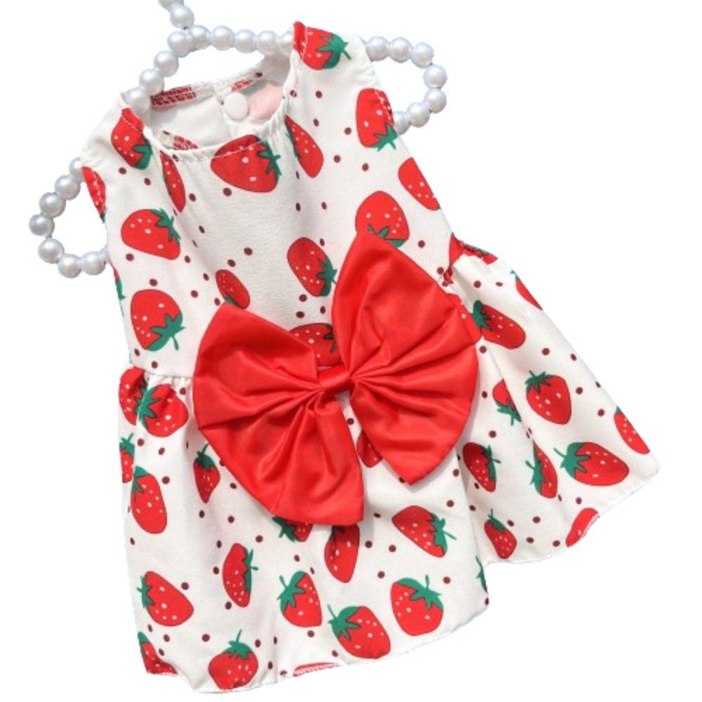 Cute Cat Dog Dress Floral Printed Pet Skirt Cat Costume Puppy Princess Skirt  Poodle