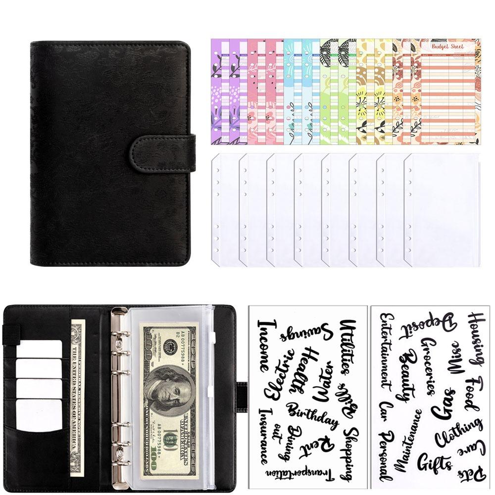 Multiple Pockets and Slots Savings Plan Book Clip-on Journal Notebook Office Stationery
