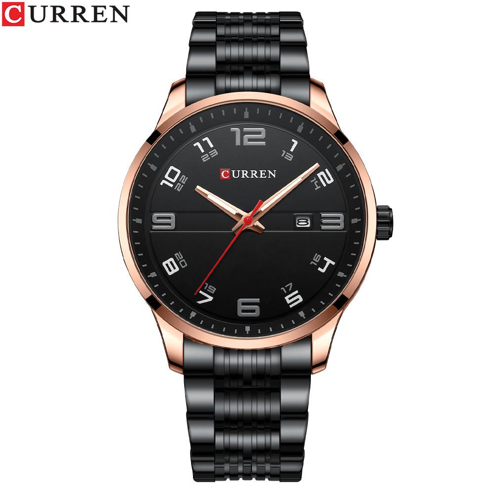 CURREN New Men's Watch Business Steel Band Quartz Watch Simple Calendar Scale Casual Watch