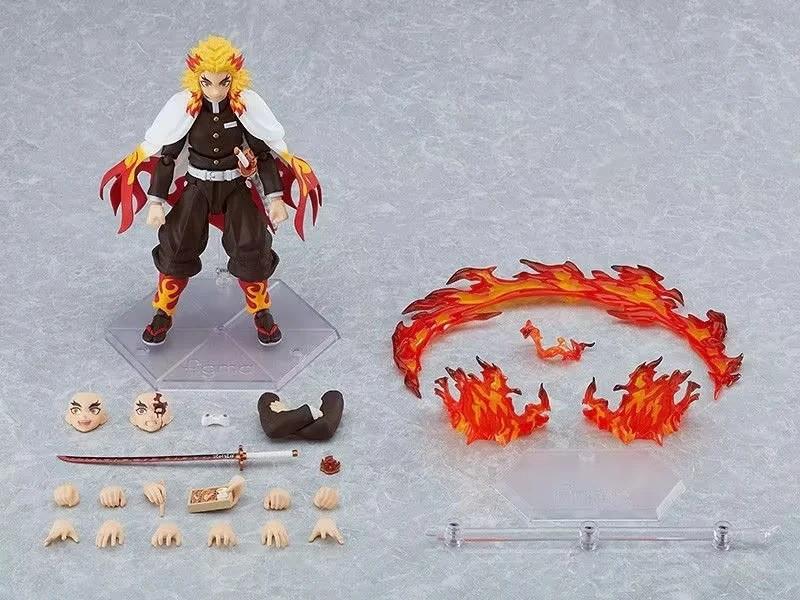 Набор фигурок Figma Anime - Зеницу Агацума, Танджиро Камадо, Незуко и Кёджуро Ренгоку, Коллекционные модели с подвижными суставами