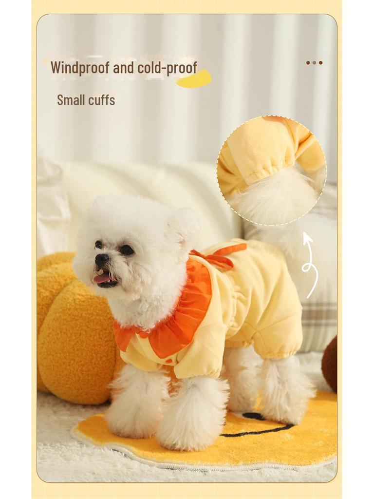 Зимняя теплая пижама для четвероногих собак мелких пород - померанский шпиц, тедди, бишон