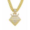 Full Diamond Crown Diamond Cuban Chain, Hip Hop Pendant Necklace