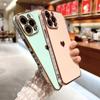 Soft Electroplated Love Heart Phone Case For iPhone 11 12 13 14 15 Pro Max XS X XR 7 8 Plus Mini SE 2020 Silicone Cases Cover