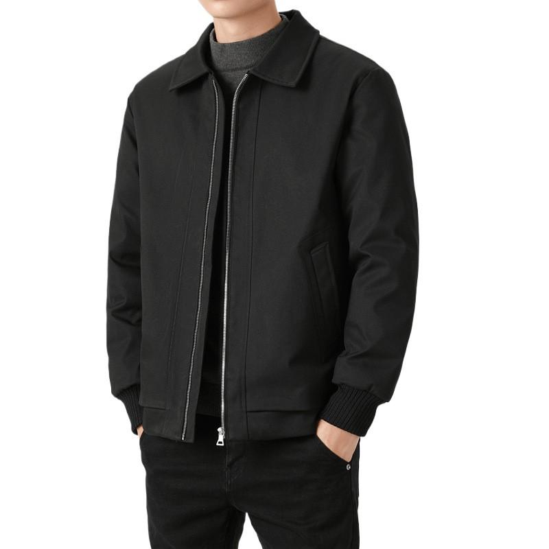 Mens Winter Down Jacket 50% White Duck Loose Fit Business Casual Coat With Multiple Pockets