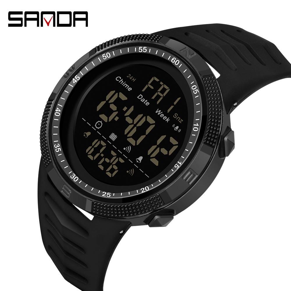 SANDA New Electronic Meter Movement Fashion Trend Men's Middle School Students Watch The Night Light Waterproof Watch