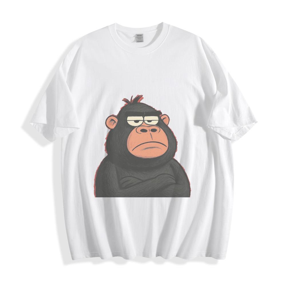 Grumpy Gorilla Cartoon T-Shirt - Adorable Sassy Jungle Unisex Tee