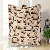 A Repeating Pattern of Cartoon Siamese Cats On a Beige Background. for All Seasons Blanket Lunch Break Throw Gift
