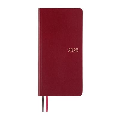 Hobonichi Techo 2025 недели Fine начало в апреле Еженедельник Еженедельный слева Тонкий вертикальный Классический/Гранат