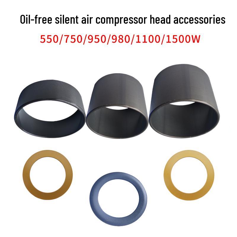 Silent Oil-Free Air Compressor Kit: Leather Cup, Steel Sleeve, Piston Ring, Gasket