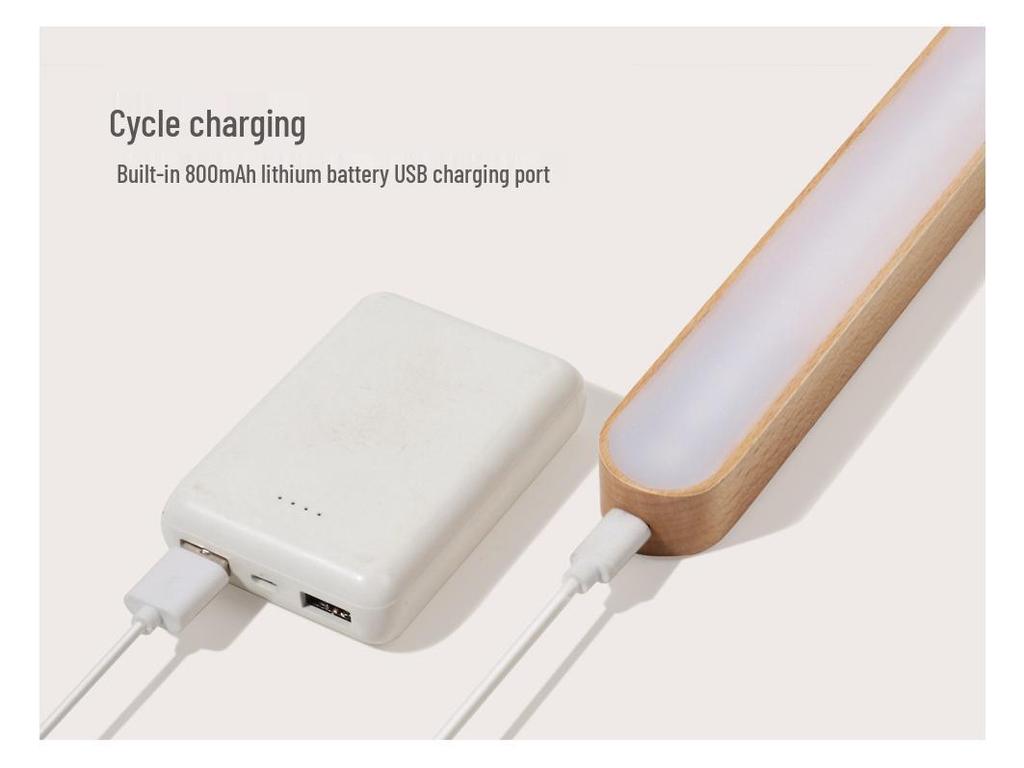 Вращающийся магнитный светодиодный деревянный светильник для туалетного столика - Многофункциональный настенный светильник для макияжа и зарядки