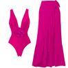 2024 Sexy One Piece Swimsuit For Women 3D Flower Swimwear With Skirt V Neck Bathing Suit Monokini Beach Bodysuit Beach Wear