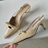 Fashion New Red Footwear Pumps Heels Shoes For Women 2025 Female Slingbacks Fashion Butterfly-Knot Pointed Toe Ladies High Heels Shoes