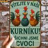 Rooster Family Sign Pcs Flat Metal Hanging Plaque with PreDrilled Holes for Home Garden Office Indoor Outdoor Decor