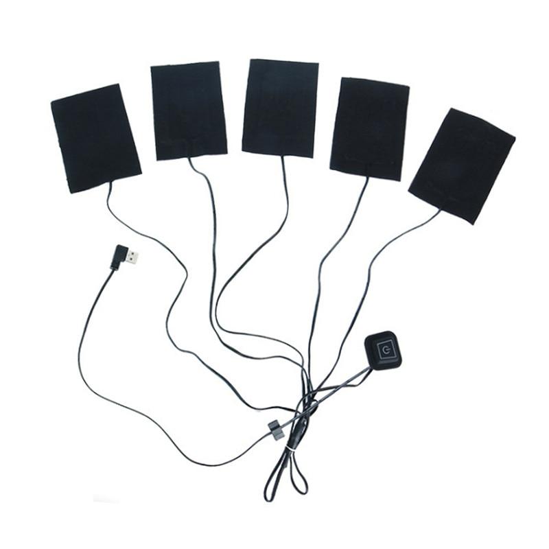 USB-зарядка, электрогрелка для одежды, электрический нагревательный лист с 3-ступенчатой ​​регулируемой температурой для жилета, куртки