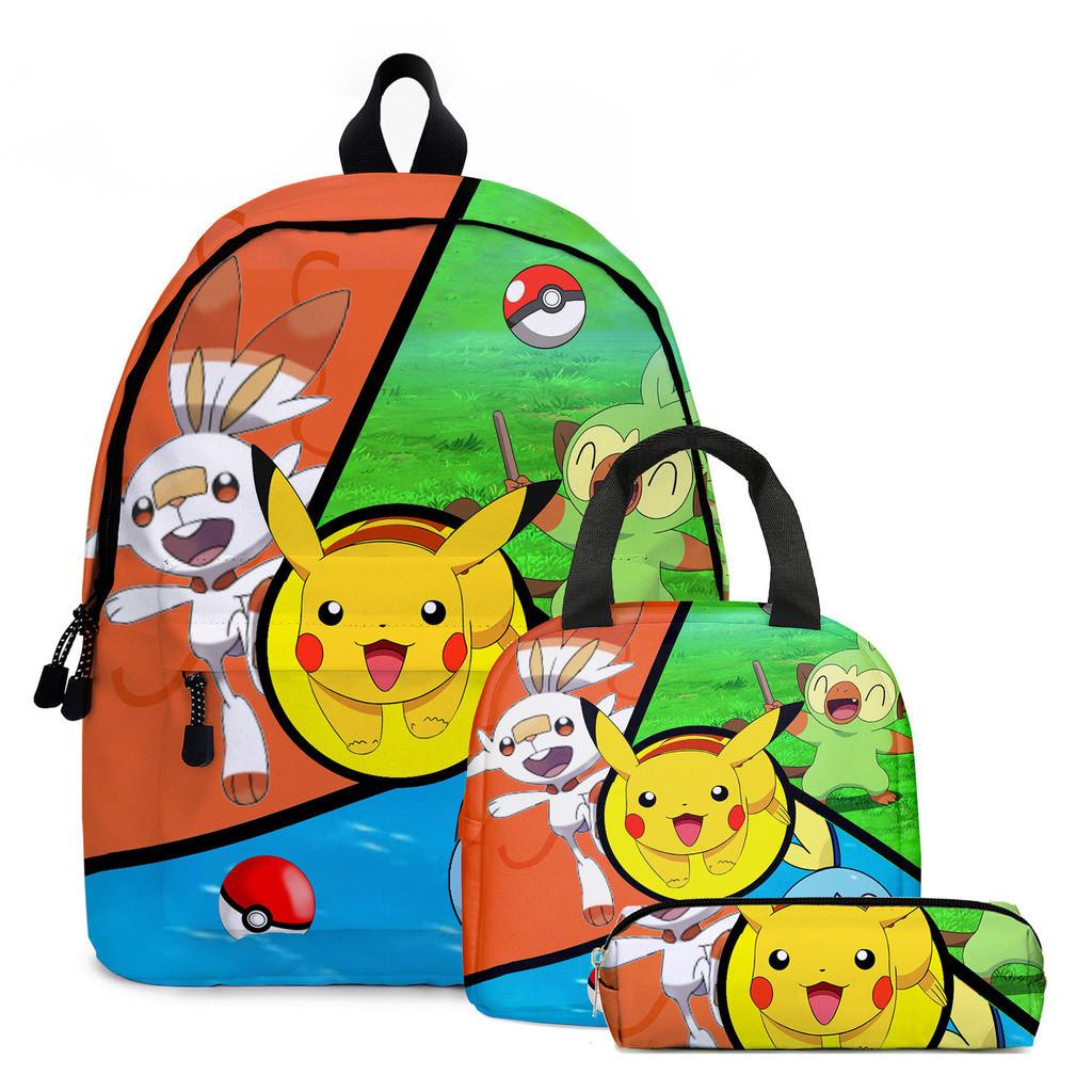 Trendy 2024 Oxford Cloth Backpack Set With Characters Print For Elementary Students
