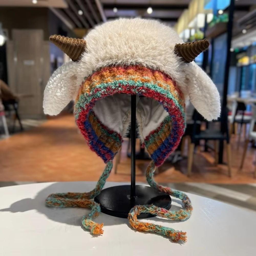 Soft Lamb Beanie Hat Korean Style Women Fluffy Hat Fashion Ear Protection Hat  Women