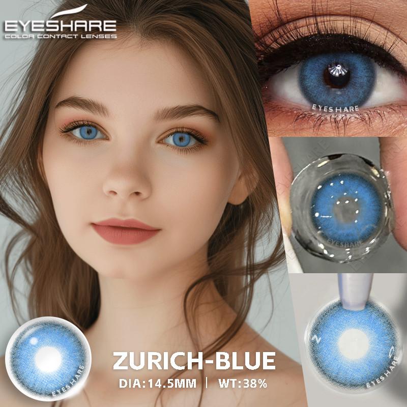 Eyeshare 1Pair Colored Contact Lenses for Eyes ESTONIA Gray Pupils Brown Color Lens Blue Eye Contacts Yearly Cosmetics