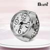 Retro Hip-hop Women's Ring Elastic Quartz Ring Women's And Girls' With Round Steel Dial Punk Style Ring Watch New  Jewelry