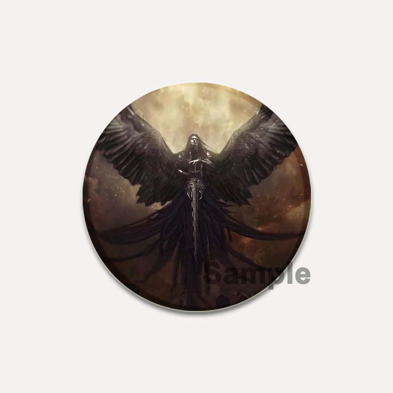 32/44/58 мм Король обезьян/Сунь Укун круглые булавки мультфильм Темный ангел/череп брошь индивидуальный значок ручной работы красивые аксессуары ювелирные изделия подарки