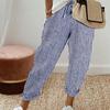 Summer Women's Striped Casual Pants Loose Elastic Waist Pant