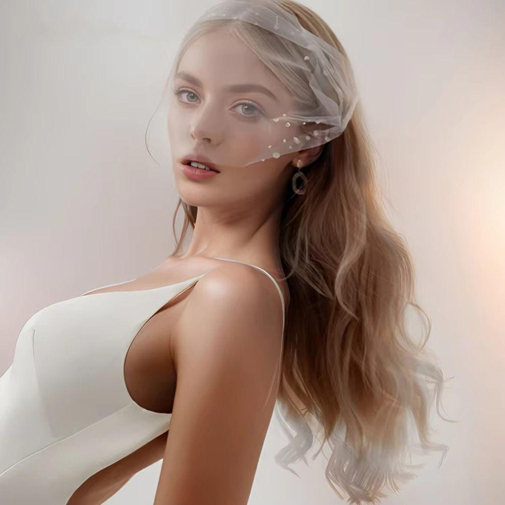 Нежная вуаль-румяна из тюля Белая вуаль с боковым гребнем Легкая ручная работа Вуаль для девичника