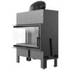 Corner Fireplace KRATKI FLOKI Left 12kW Ø200 Black Closing Installation Kit