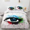 Big Eye Duvet Cover Cover Colourful Painting Art Comforter Cover King Queen Size for Teens Adults Kids Polyester Bedding Set
