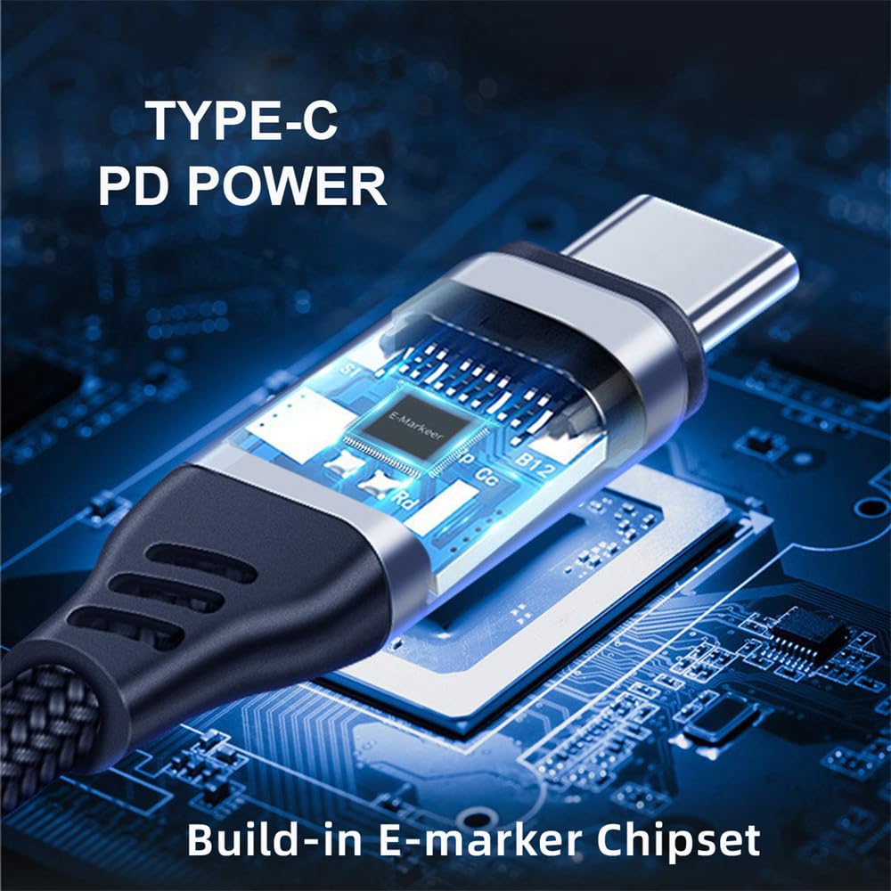 xiwai 8K Flat Slim FPC Data 240W Male to Low Profile Angled USB4 40Gbps 100W Cord for Laptop 13cm Cable, Type-C USB-C Male, Phone,