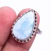 Кольцо из стерлингового серебра 925 пробы с драгоценным камнем Natural Republic Larimar S.9 s1h02