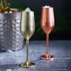 Бокалы для шампанского из нержавеющей стали, бокалы для красного вина, коктейльные бокалы, высокие бокалы для шампанского, бокалы для красного вина, позолоченные бокалы для вина