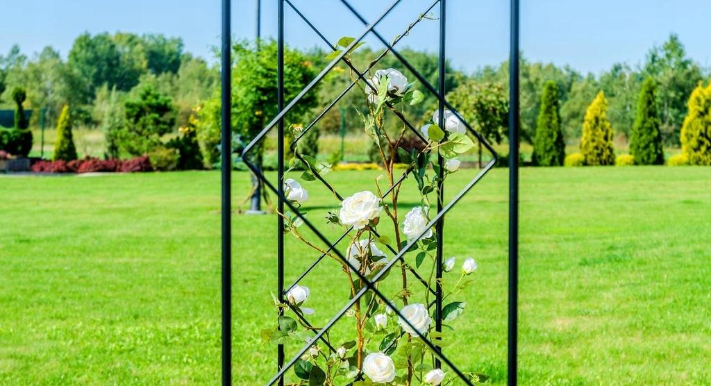 KADAX Pergola Ogrodowa metalowa Łuk Na Róże Pnącza Kwiaty Podpora Kwiatów 255cm