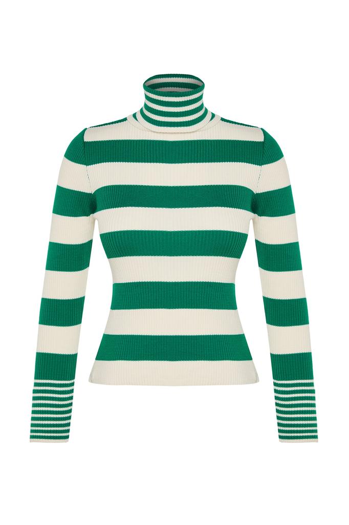 Женский модный новый свитер в полоску с трикотажным свитером